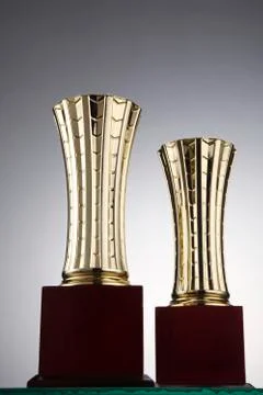 Two trophies 스톡 사진