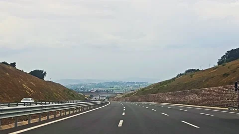 Two trucks driving down the. Stock Footage 282994828