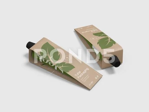 Two Tube Packaging 3D Mockup PSDテンプレート