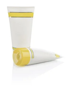 Two tubes with yellow elements Stock Photos