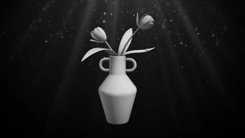 Two Tulips Vase Background Loop Stock Footage 308022172