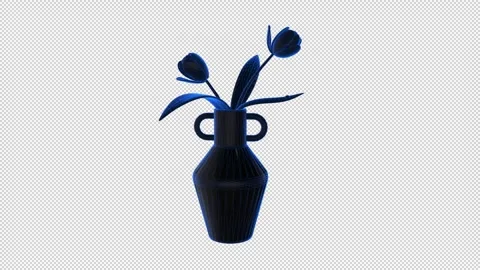 Two Tulips Vase Blue Stock Footage 308022290
