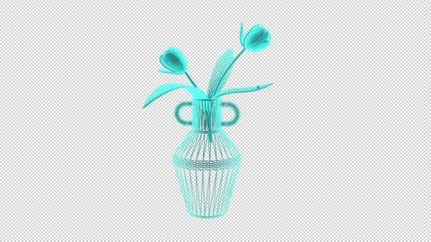 Two Tulips Vase One Stock Footage 308022577