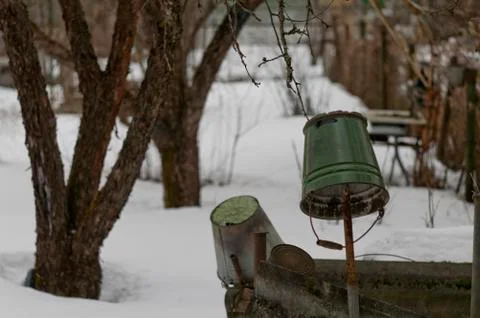 Two turned over buckets 写真素材