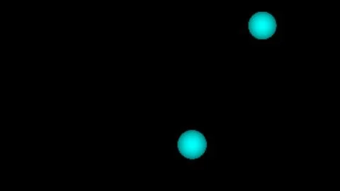 Two Turquoise Circles Against a Black Background Stock Illustration