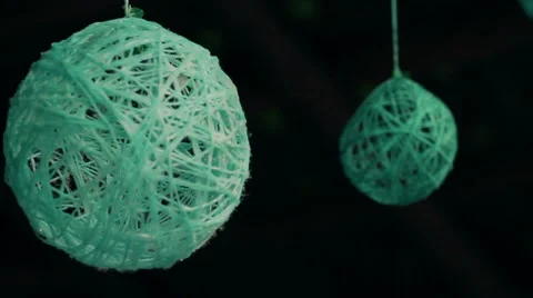 Two turquoise spheres Stock Footage 48264120
