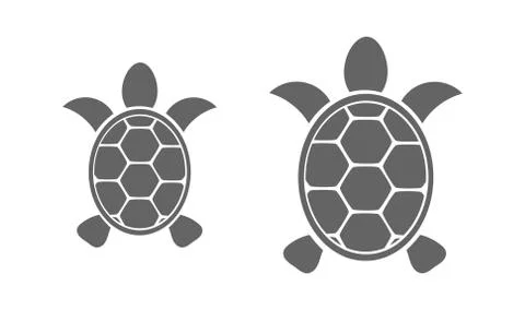 Two turtles icons. Vector illustration Stock Illustration