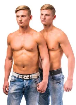 Two twin boys Stock Photos