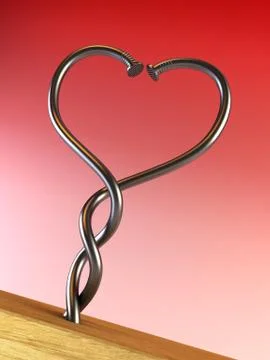 Two twisted nails heart-shaped Stock Illustration