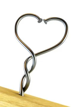 Two twisted nails heart-shaped Stock Illustration