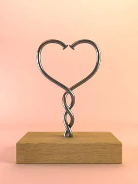 Two twisted nails heart-shaped Stock Illustration
