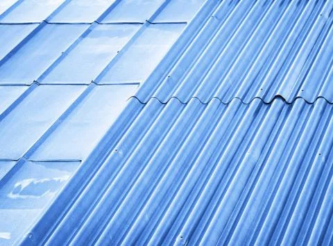 Two types of metal roofs Stock Photos
