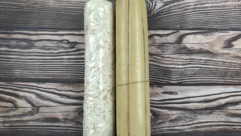 Two Types of Raw Indonesian Tempeh Video stock 347179934