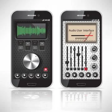 Two UI Mobile Application Metal, black Smartphone Stock Illustration