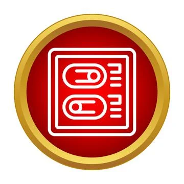 Two ui toggle switches in red circle icon 库存插图