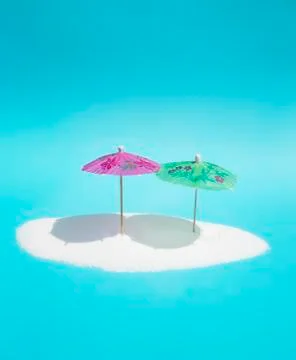 Two umbrellas 库存照片