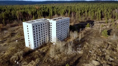 Two unfinished large buildings Stock Footage 203895649