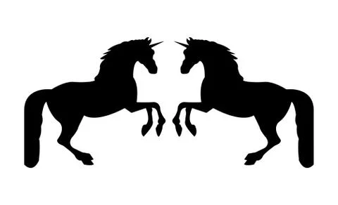 Two unicorns fighting 스톡 일러스트