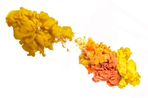 Two Unique Abstract Multicolored two Ink In Water On A White Background Stock Illustration