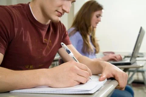 Two university students studying Stock Photos