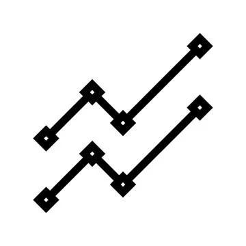 Two uptrend graphic with point Stock Illustration