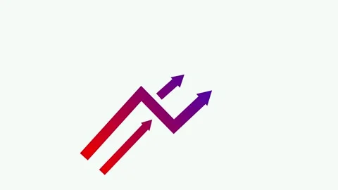 Two upward-pointing arrows bar animation Video stock 315763818