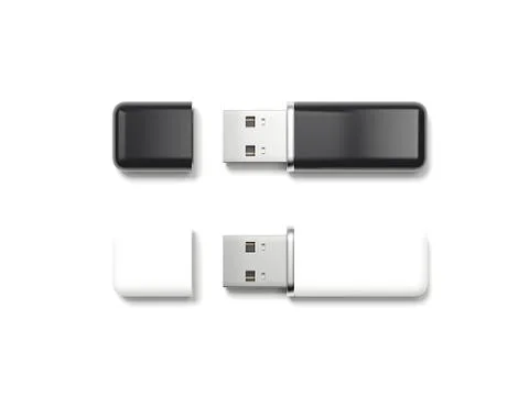 Two usb memory sticks. 3d rendering Stock Photos