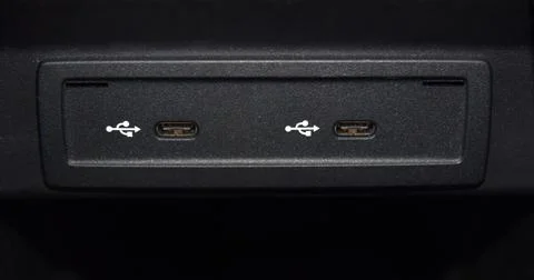 Two USB port in the car panel Stock Photos