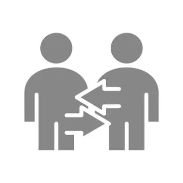 Two user profile with arrows gray icon. Exchange workers, staff turnover symbol 스톡 일러스트