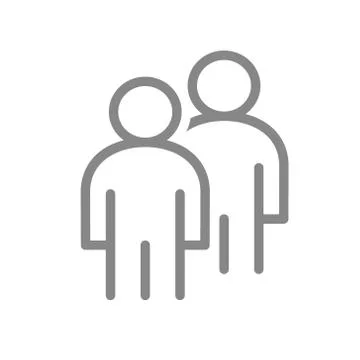 Two user profile line icon. Couple, mates symbol Stock Illustration