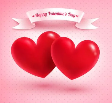 Two Valentine hearts Stock Illustration