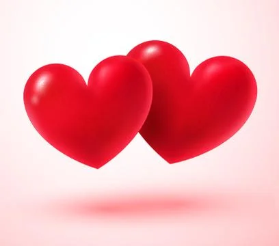 Two Valentine hearts Stock Illustration