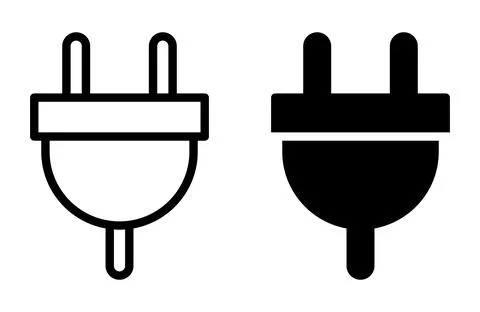 Two Varieties of Electrical Plug Outline Design for Modern Use Ilustración de archivo