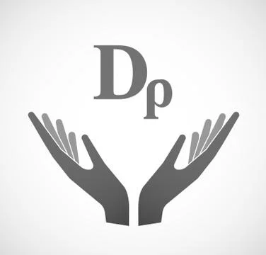 Two vector hands offering a drachma currency sign Stock Illustration