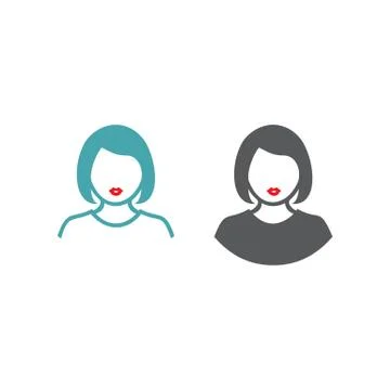 Two vector illustrations of the person symbol avatar. Stock Illustration