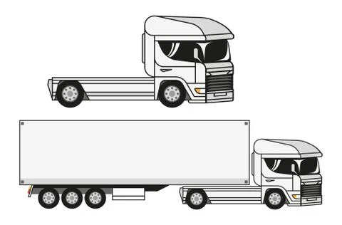 Two vector illustrations trucks. Illustrazione stock