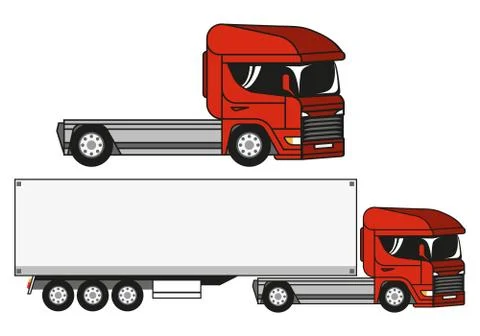 Two vector illustrations trucks. Illustration