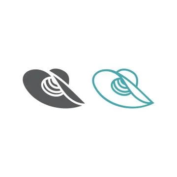 Two vector illustrations of a women's hat. Stock Illustration