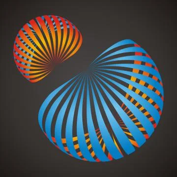 Two vector looped shape icons. Business abstract symbols. Orange and blue Stock Illustration