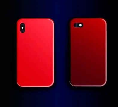 Two vector mockups for smartphone case - stylish gradient print Trendy design Stock Illustration