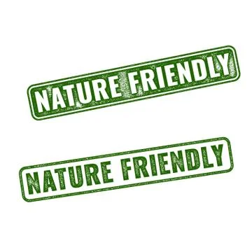 Two vector Nature friendly grunge rubber stamps Stock Illustration