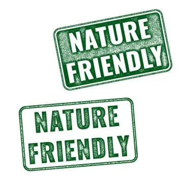Two vector Nature friendly grunge rubber stamps Stock Illustration