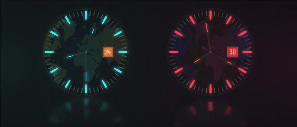 Two versions of  dials Stock Illustration