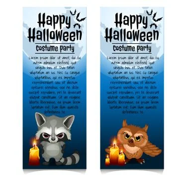 Two vertical cards on the theme of the Halloween holiday. Vector illustration. Stock Illustration