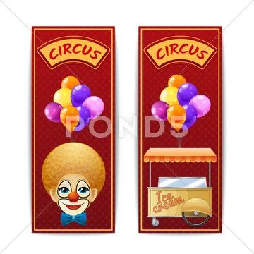 Two vertical circus banners Stock Illustration