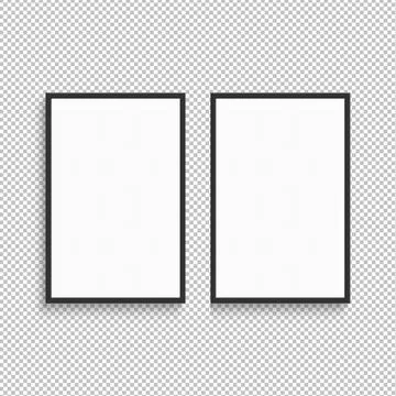 Two vertical frame mock up isolated on png background. Stock Illustration