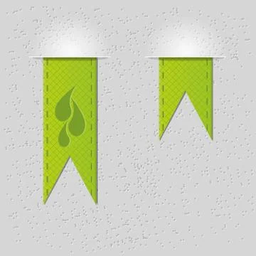 Two vertical green ribbons Stock Illustration
