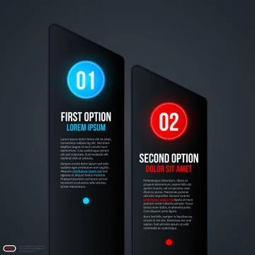 Two vertical options with numbers and captions. EPS10. Stock Illustration