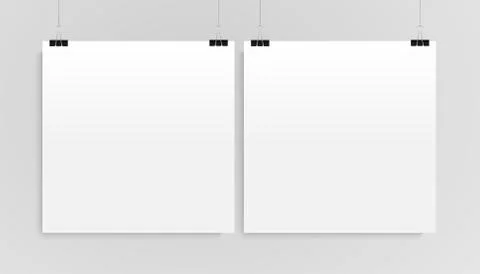 Two Vertical Poster Mockup Square. Mock-up. Stock Illustration