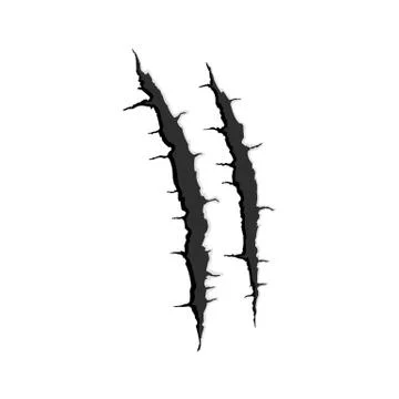 Two vertical trace of monster claw Stock Illustration